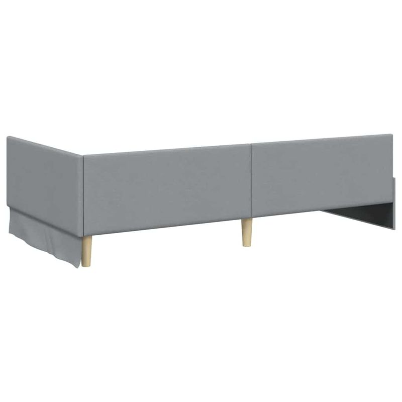 Casa si Gradina - Mobilier - Paturi si accesorii - Paturi - Cadru de pat coltar cu headboard Manual Gri deschis 90 x 190 cm - Infinity.ro