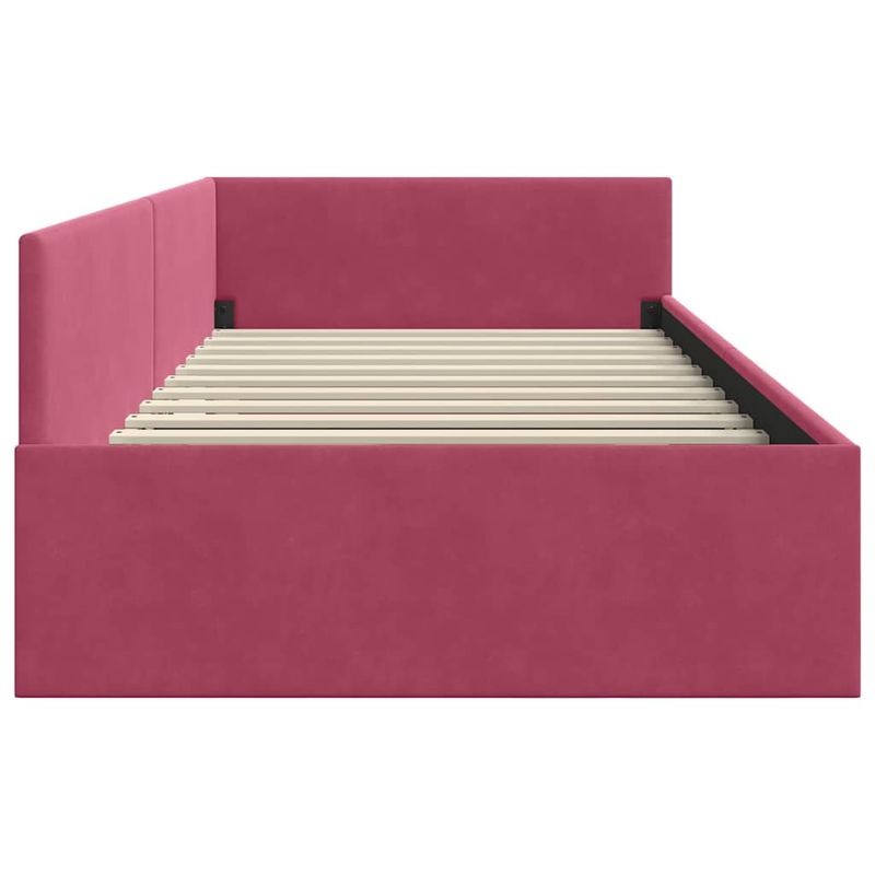Casa si Gradina - Mobilier - Paturi si accesorii - Paturi - Cadru de pat coltar Altele cu headboard bordo 90 x 200 cm - Infinity.ro