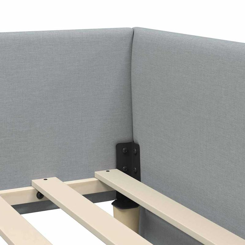 Casa si Gradina - Mobilier - Paturi si accesorii - Paturi - Cadru de pat coltar cu headboard Manual Gri deschis 90 x 190 cm - Infinity.ro