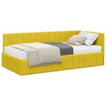 Casa si Gradina - Mobilier - Paturi si accesorii - Paturi - Cadru de pat coltar cu saltea Galben 90 x 200 cm Catifea - Infinity.ro