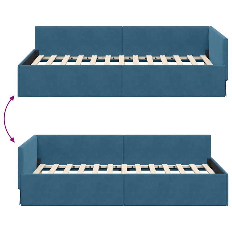 Casa si Gradina - Mobilier - Paturi si accesorii - Paturi - Cadru de pat coltar Altele cu headboard albastru 80 x 200 cm - Infinity.ro