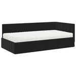 Casa si Gradina - Mobilier - Paturi si accesorii - Paturi - Cadru de pat coltar cu saltea Negru 90 x 190 cm Catifea - Infinity.ro