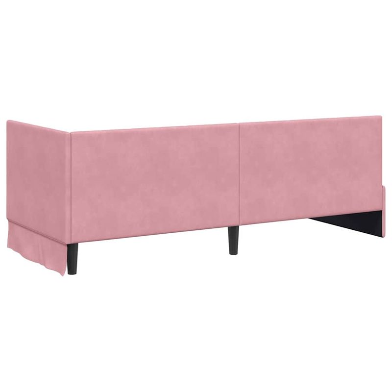 Casa si Gradina - Mobilier - Paturi si accesorii - Paturi - Cadru de pat coltar cu saltea Roz 80 x 200 cm Catifea - Infinity.ro
