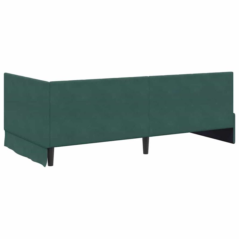 Casa si Gradina - Mobilier - Paturi si accesorii - Paturi - Cadru de pat coltar cu saltea Verde inchis 100 x 200 cm Catifea - Infinity.ro