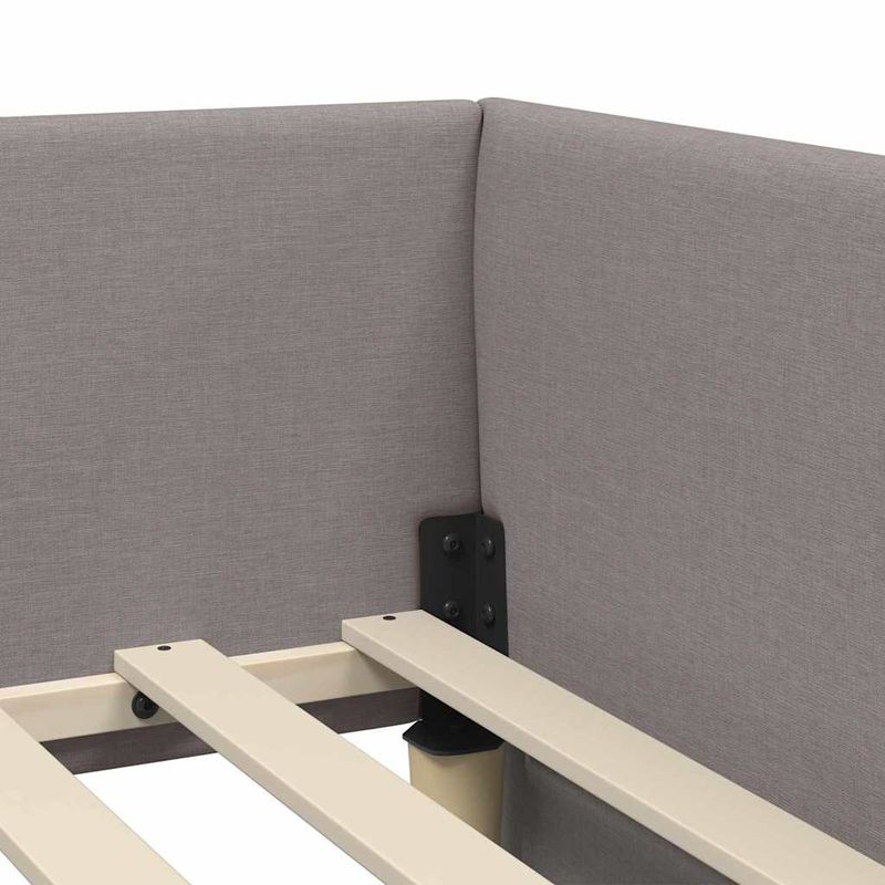 Casa si Gradina - Mobilier - Paturi si accesorii - Paturi - Cadru de pat coltar cu headboard Gri taupe 80 x 200 cm - Infinity.ro