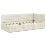 Casa si Gradina - Mobilier - Paturi si accesorii - Paturi - Cadru de pat coltar cu headboard Crem 90 x 190 cm Catifea - Infinity.ro