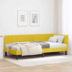Casa si Gradina - Mobilier - Paturi si accesorii - Paturi - Cadru de pat coltar cu headboard Galben 90 x 190 cm Catifea - Infinity.ro