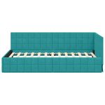 Casa si Gradina - Mobilier - Paturi si accesorii - Paturi - Cadru de pat coltar cu headboard Turcoaz 90 x 190 cm Catifea - Infinity.ro