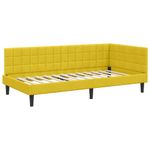 Casa si Gradina - Mobilier - Paturi si accesorii - Paturi - Cadru de pat coltar cu headboard Galben 90 x 190 cm Catifea - Infinity.ro