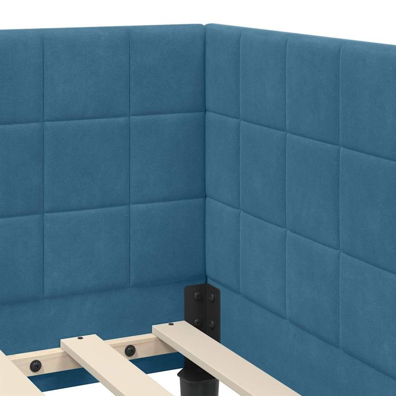 Casa si Gradina - Mobilier - Paturi si accesorii - Paturi - Cadru de pat coltar cu headboard albastru 80 x 200 cm Catifea - Infinity.ro