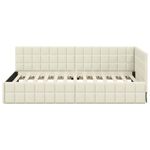Casa si Gradina - Mobilier - Paturi si accesorii - Paturi - Cadru de pat coltar cu headboard Crem 90 x 190 cm Catifea - Infinity.ro