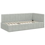 Casa si Gradina - Mobilier - Paturi si accesorii - Paturi - Cadru de pat coltar cu saltea Gri deschis 100 x 200 cm Catifea - Infinity.ro