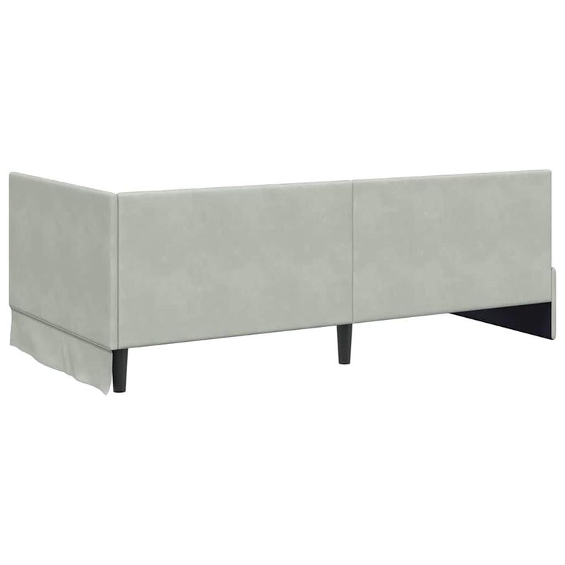 Casa si Gradina - Mobilier - Paturi si accesorii - Paturi - Cadru de pat coltar cu saltea Gri deschis 100 x 200 cm Catifea - Infinity.ro