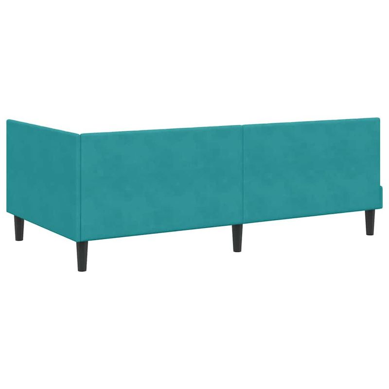 Casa si Gradina - Mobilier - Paturi si accesorii - Paturi - Cadru de pat coltar cu headboard Turcoaz 90 x 200 cm Catifea - Infinity.ro