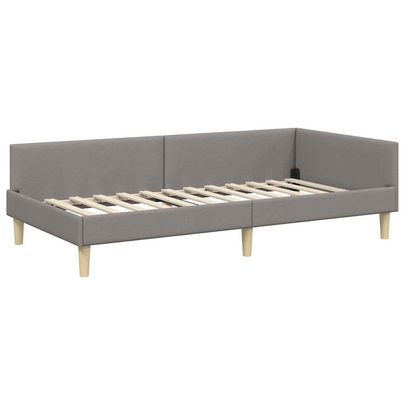 Casa si Gradina - Mobilier - Paturi si accesorii - Paturi - Cadru de pat coltar Altele cu headboard Gri taupe 90 x 190 cm - Infinity.ro