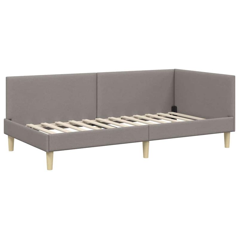 Casa si Gradina - Mobilier - Paturi si accesorii - Paturi - Cadru de pat coltar Altele cu headboard Gri taupe 100 x 200 cm - Infinity.ro
