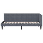 Casa si Gradina - Mobilier - Paturi si accesorii - Paturi - Cadru de pat coltar cu headboard Gri inchis 80 x 200 cm Catifea - Infinity.ro