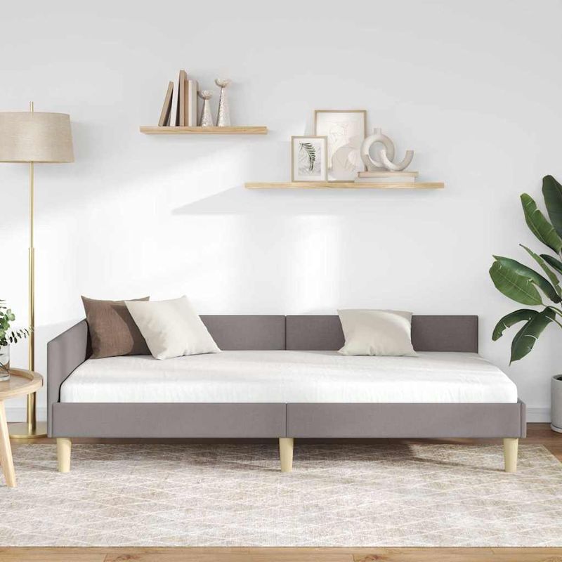 Casa si Gradina - Mobilier - Paturi si accesorii - Paturi - Cadru de pat coltar Altele cu headboard Gri taupe 90 x 190 cm - Infinity.ro