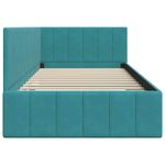 Casa si Gradina - Mobilier - Paturi si accesorii - Paturi - Cadru de pat coltar cu headboard Turcoaz 100 x 200 cm Catifea - Infinity.ro