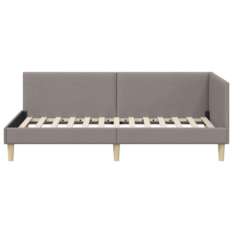 Casa si Gradina - Mobilier - Paturi si accesorii - Paturi - Cadru de pat coltar Altele cu headboard Gri taupe 100 x 200 cm - Infinity.ro