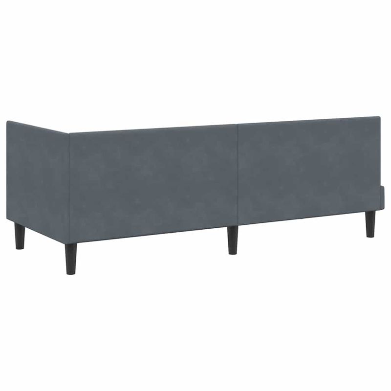 Casa si Gradina - Mobilier - Paturi si accesorii - Paturi - Cadru de pat coltar cu headboard Gri inchis 80 x 200 cm Catifea - Infinity.ro