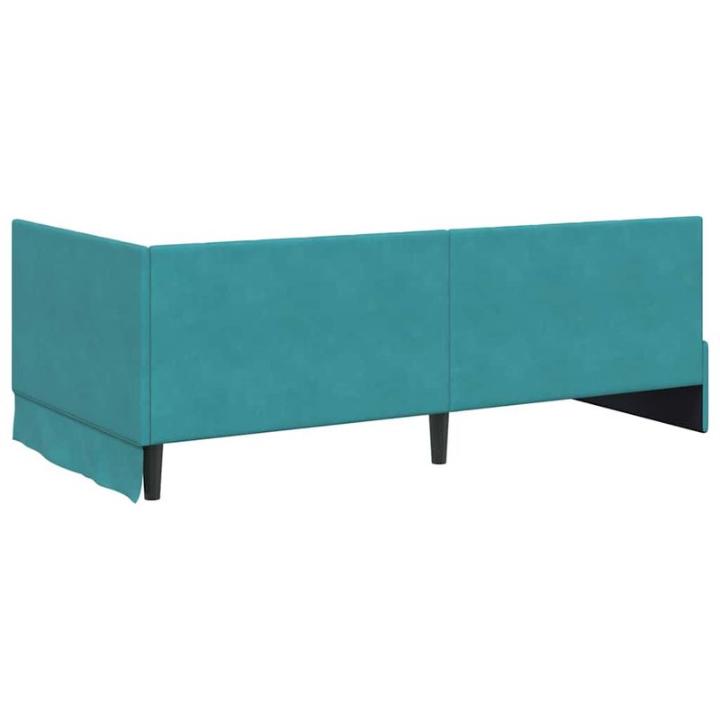 Casa si Gradina - Mobilier - Paturi si accesorii - Paturi - Cadru de pat coltar cu headboard Turcoaz 100 x 200 cm Catifea - Infinity.ro
