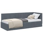 Casa si Gradina - Mobilier - Paturi si accesorii - Paturi - Cadru de pat coltar cu headboard Gri inchis 80 x 200 cm Catifea - Infinity.ro