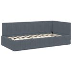 Casa si Gradina - Mobilier - Paturi si accesorii - Paturi - Cadru de pat coltar cu headboard Gri inchis 90 x 200 cm Catifea - Infinity.ro