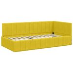 Casa si Gradina - Mobilier - Paturi si accesorii - Paturi - Cadru de pat coltar cu headboard Galben 90 x 200 cm Catifea - Infinity.ro