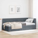 Casa si Gradina - Mobilier - Paturi si accesorii - Paturi - Cadru de pat coltar Gri inchis 100 x 200 cm Catifea - Infinity.ro
