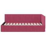 Casa si Gradina - Mobilier - Paturi si accesorii - Paturi - Cadru de pat coltar cu headboard bordo 90 x 200 cm Catifea - Infinity.ro