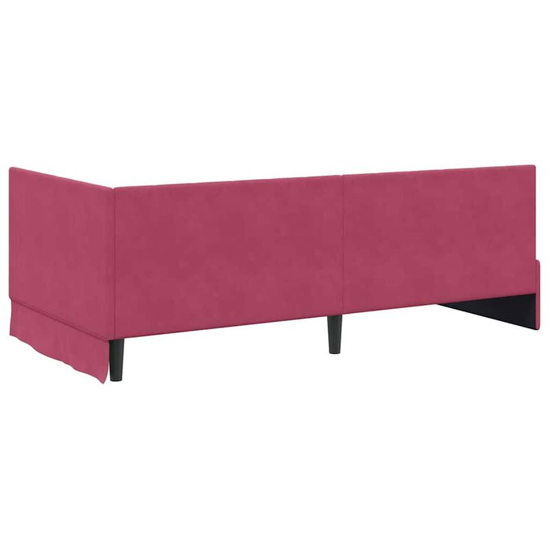 Casa si Gradina - Mobilier - Paturi si accesorii - Paturi - Cadru de pat coltar cu headboard bordo 90 x 200 cm Catifea - Infinity.ro