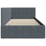 Casa si Gradina - Mobilier - Paturi si accesorii - Paturi - Cadru de pat coltar cu headboard Gri inchis 90 x 200 cm Catifea - Infinity.ro