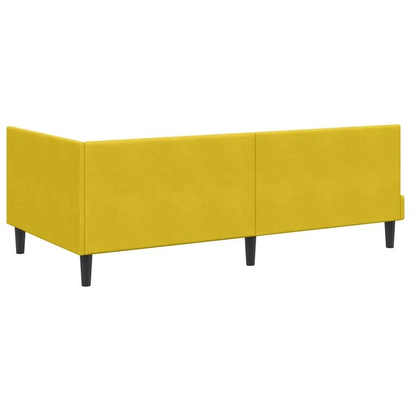 Casa si Gradina - Mobilier - Paturi si accesorii - Paturi - Cadru de pat coltar cu headboard Galben 90 x 200 cm Catifea - Infinity.ro