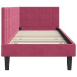 Casa si Gradina - Mobilier - Paturi si accesorii - Paturi - Cadru de pat coltar cu headboard bordo 80 x 200 cm Catifea - Infinity.ro