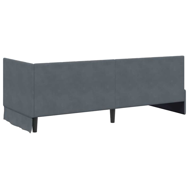 Casa si Gradina - Mobilier - Paturi si accesorii - Paturi - Cadru de pat coltar cu headboard Gri inchis 80 x 200 cm Catifea - Infinity.ro