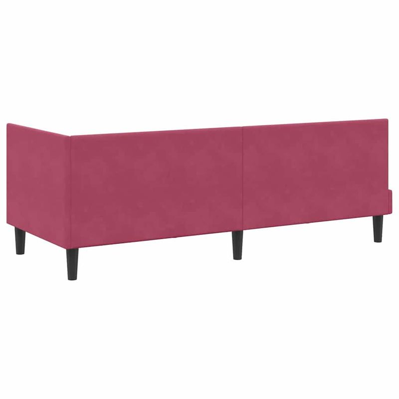 Casa si Gradina - Mobilier - Paturi si accesorii - Paturi - Cadru de pat coltar cu headboard bordo 80 x 200 cm Catifea - Infinity.ro
