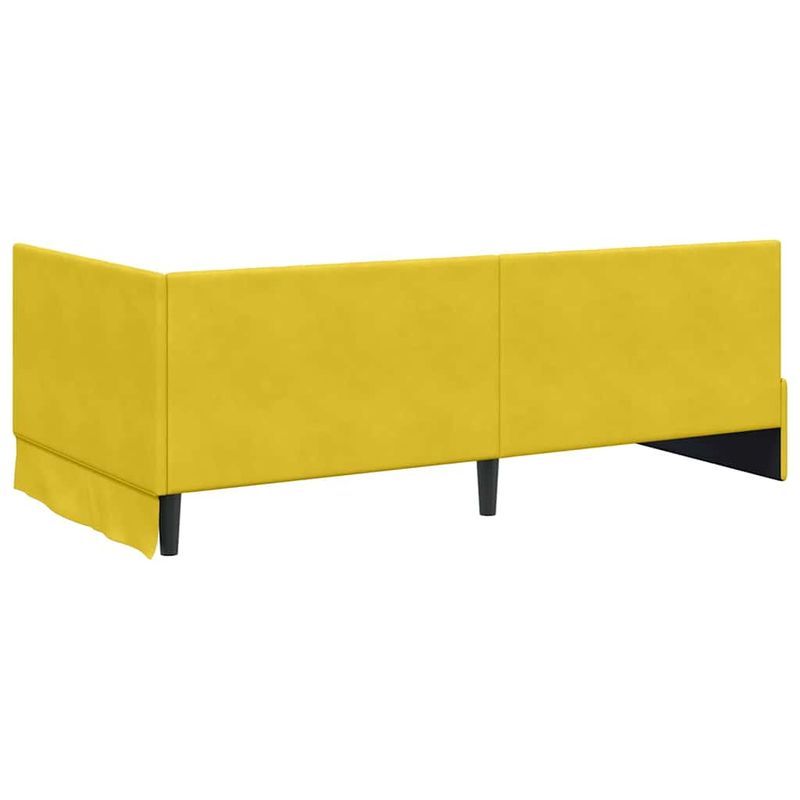 Casa si Gradina - Mobilier - Paturi si accesorii - Paturi - Cadru de pat coltar cu headboard Galben 90 x 200 cm Catifea - Infinity.ro