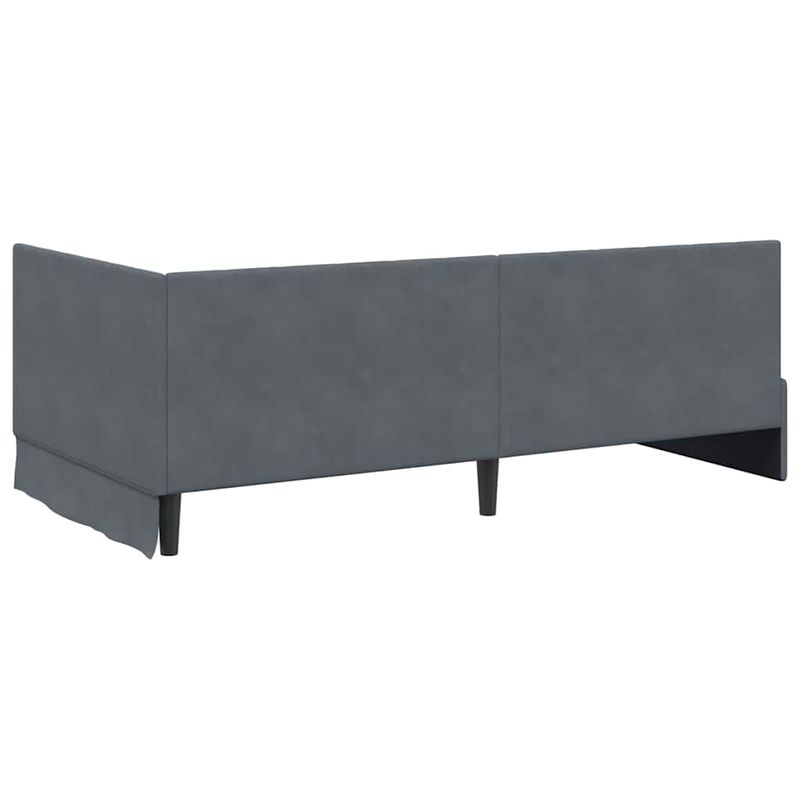 Casa si Gradina - Mobilier - Paturi si accesorii - Paturi - Cadru de pat coltar cu headboard Gri inchis 90 x 200 cm Catifea - Infinity.ro