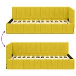 Casa si Gradina - Mobilier - Paturi si accesorii - Paturi - Cadru de pat coltar cu headboard Galben 90 x 190 cm Catifea - Infinity.ro