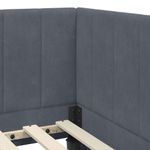 Casa si Gradina - Mobilier - Paturi si accesorii - Paturi - Cadru de pat coltar cu headboard Gri inchis 90 x 200 cm Catifea - Infinity.ro