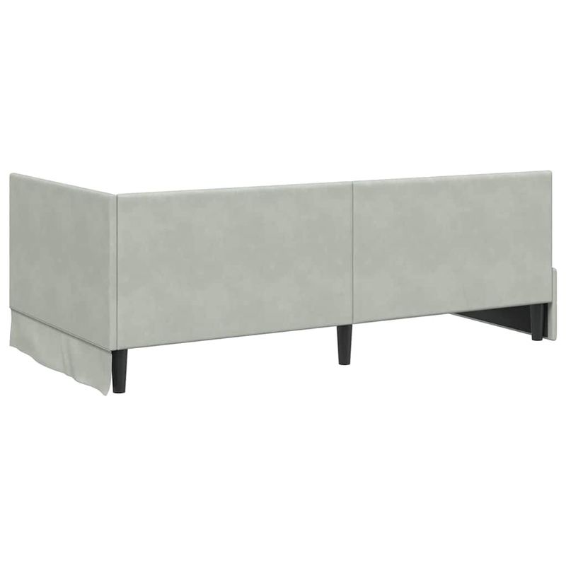 Casa si Gradina - Mobilier - Paturi si accesorii - Paturi - Cadru de pat coltar Gri deschis 100 x 200 cm Catifea - Infinity.ro