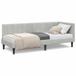 Casa si Gradina - Mobilier - Paturi si accesorii - Paturi - Cadru de pat coltar Gri deschis 80 x 200 cm Catifea - Infinity.ro