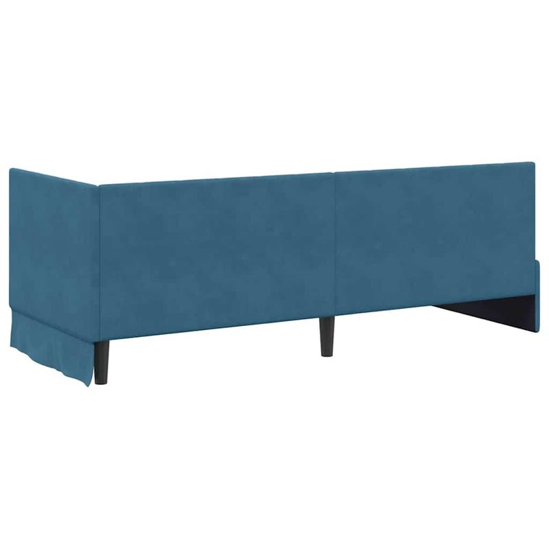 Casa si Gradina - Mobilier - Paturi si accesorii - Paturi - Cadru de pat coltar cu headboard albastru 80 x 200 cm Catifea - Infinity.ro