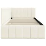 Casa si Gradina - Mobilier - Paturi si accesorii - Paturi - Cadru de pat coltar cu headboard Crem 90 x 190 cm Catifea - Infinity.ro