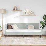 Casa si Gradina - Mobilier - Paturi si accesorii - Paturi - Cadru de pat coltar Gri deschis 80 x 200 cm Catifea - Infinity.ro