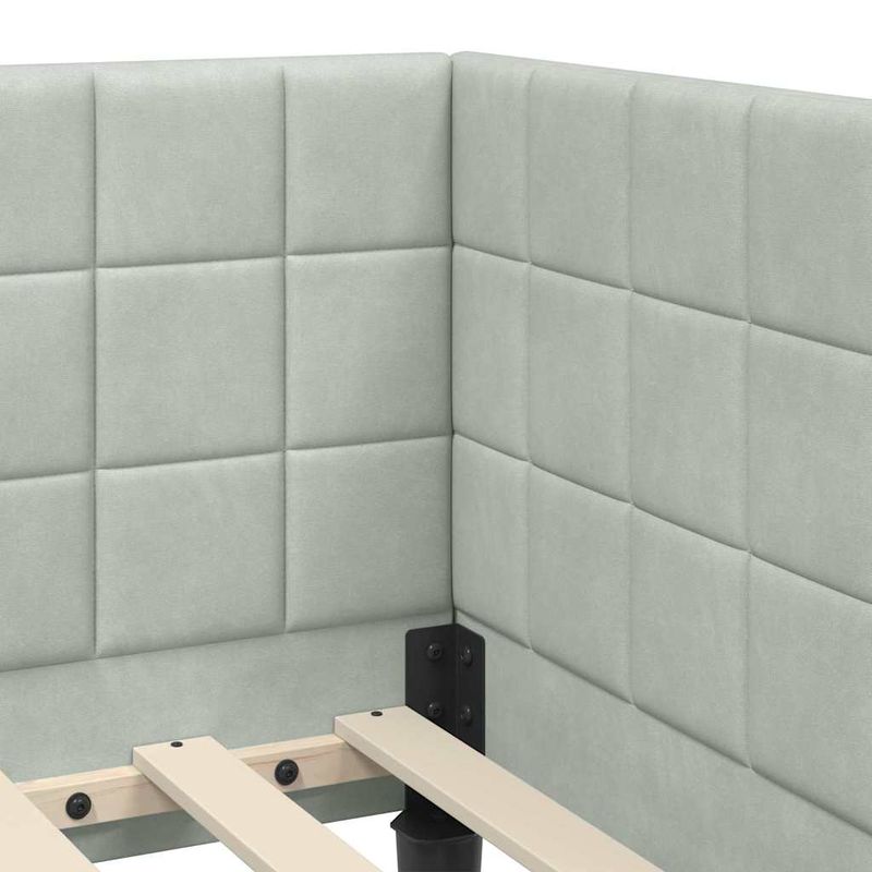 Casa si Gradina - Mobilier - Paturi si accesorii - Paturi - Cadru de pat coltar Gri deschis 100 x 200 cm Catifea - Infinity.ro