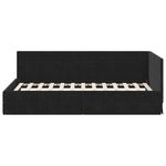 Casa si Gradina - Mobilier - Paturi si accesorii - Paturi - Cadru de pat coltar cu headboard Negru 90 x 190 cm Catifea - Infinity.ro