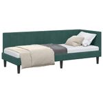 Casa si Gradina - Mobilier - Paturi si accesorii - Paturi - Cadru de pat coltar Verde inchis 80 x 200 cm Catifea - Infinity.ro