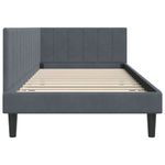 Casa si Gradina - Mobilier - Paturi si accesorii - Paturi - Cadru de pat coltar cu headboard Gri inchis 90 x 190 cm Catifea - Infinity.ro